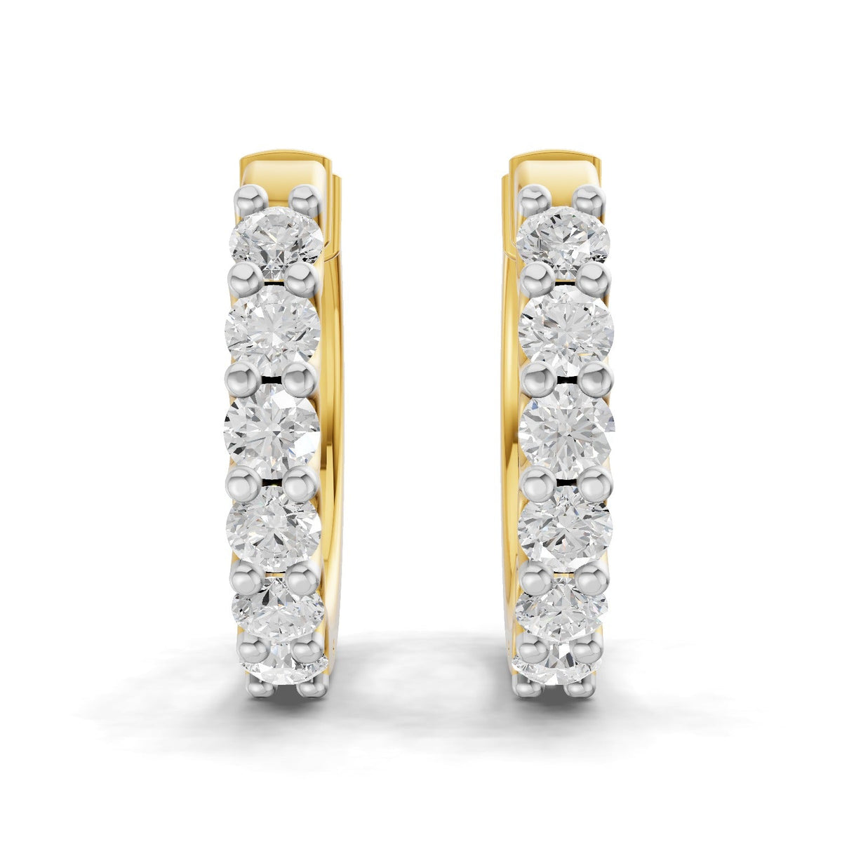1.5 Carat Eternal Sparkle Hoop Diamond Earrings 14K