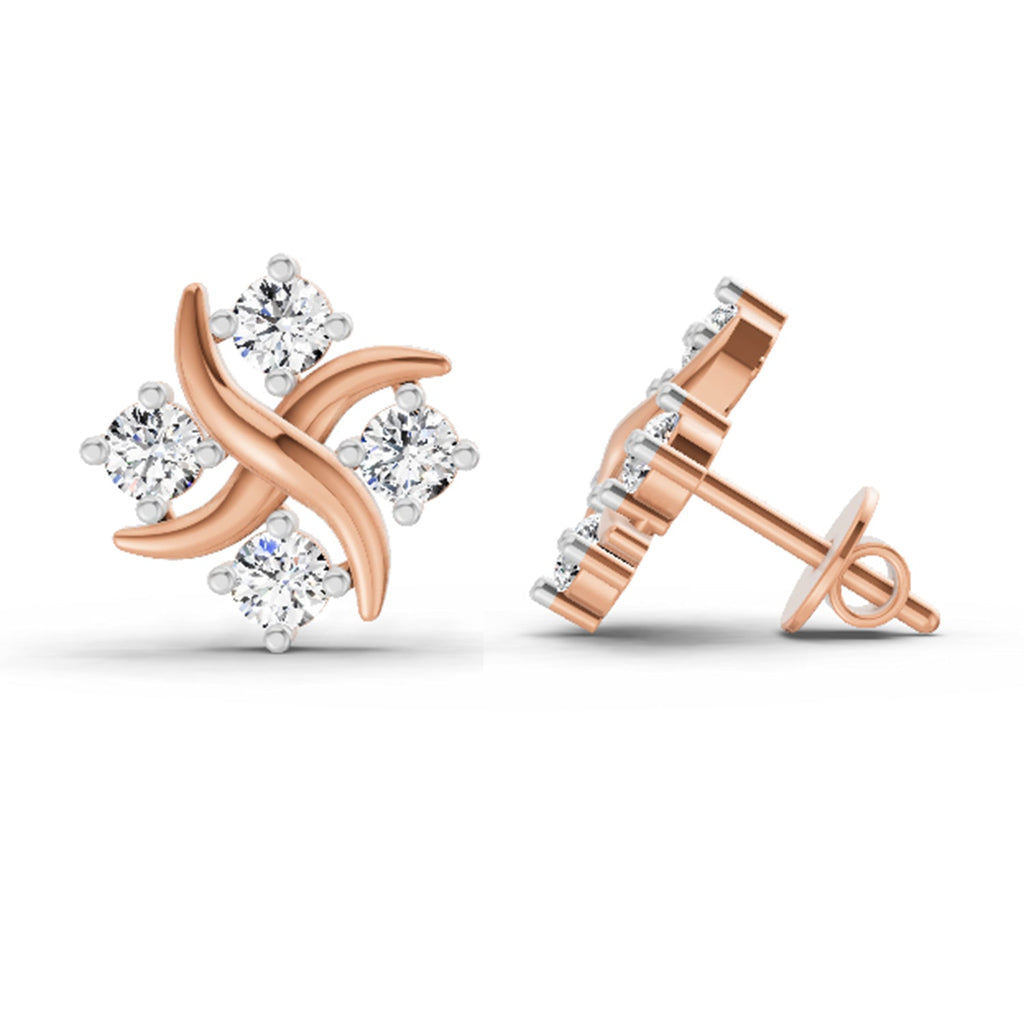 Sparkling Round Diamond Earrings