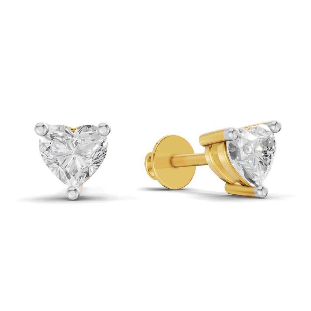 0.53 Carat heart-shaped Diamond Earrings 14K