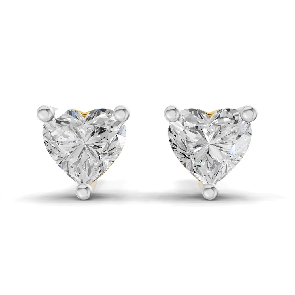 0.53 Carat heart-shaped Diamond Earrings 14K