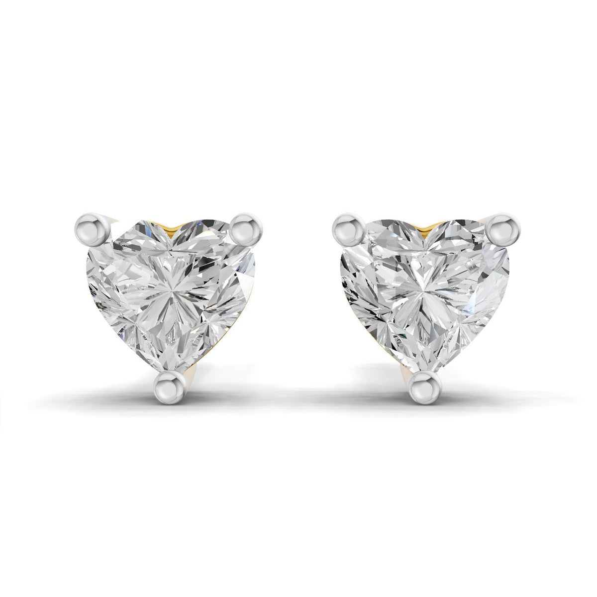 0.53 Carat heart-shaped Diamond Earrings 14K