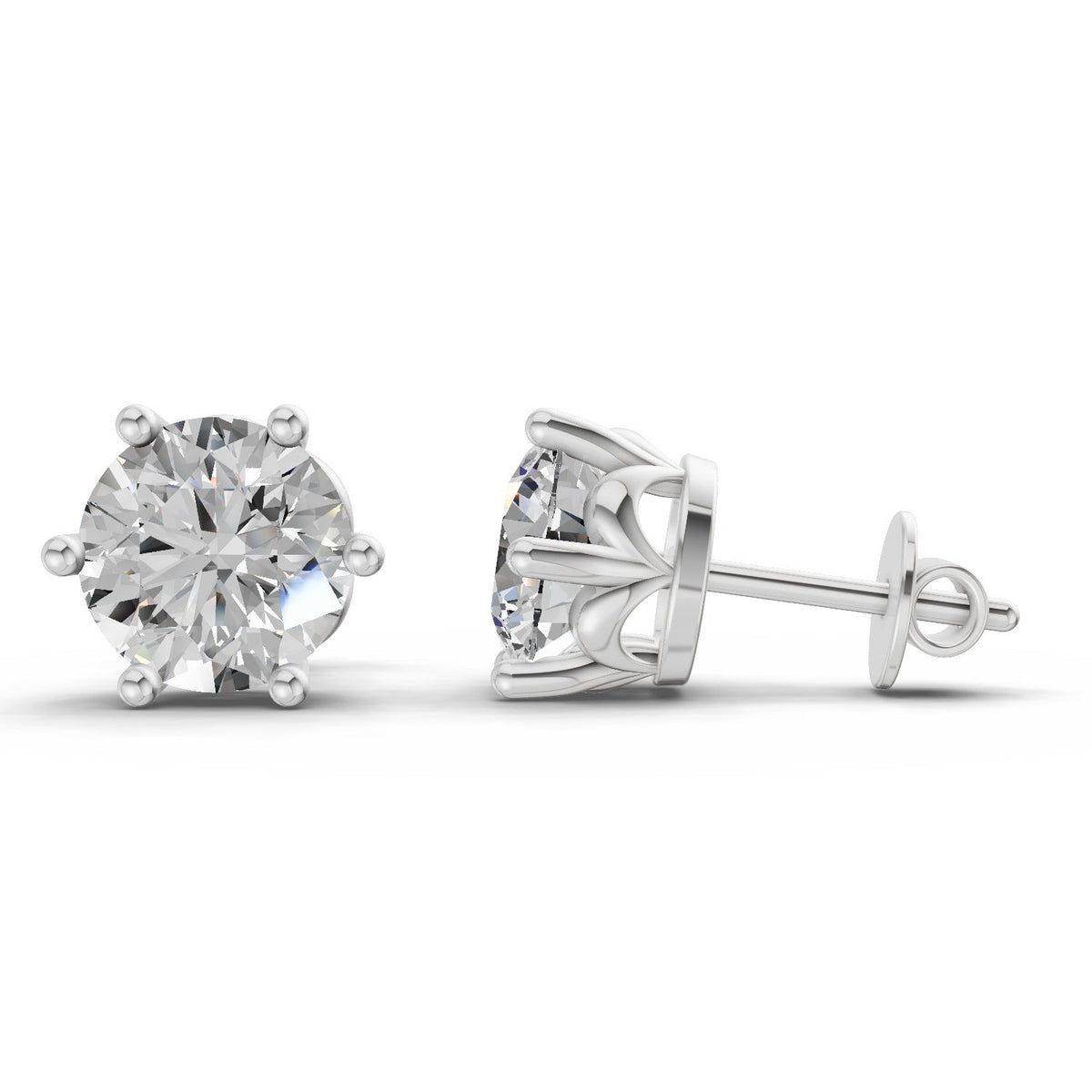 Pristine Round Diamond Earrings