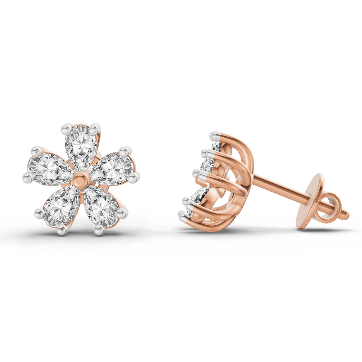 Enchanting Pear Bloom Diamond Earrings