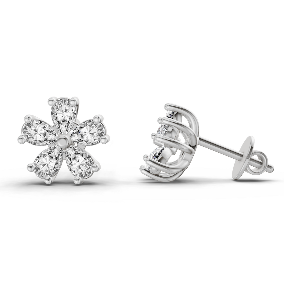 Enchanting Pear Bloom Diamond Earrings
