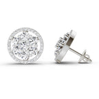 Elegant Round Halo Diamond Stud Earrings