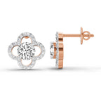 Timeless Round Halo Diamond Stud Earrings