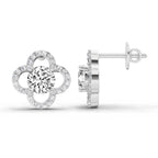 Timeless Round Halo Diamond Stud Earrings