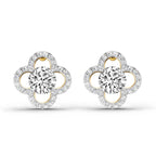 1.27 Carat Round Halo Stud Earrings 14K