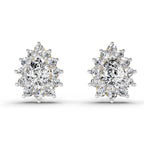 1.67 Carat Pear Shape Halo Diamond Earrings 14K