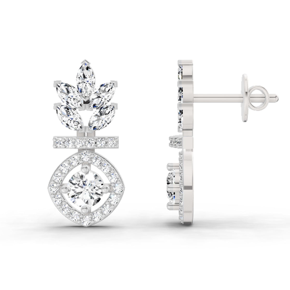 Elegant Marquise Diamond Dangle Earrings