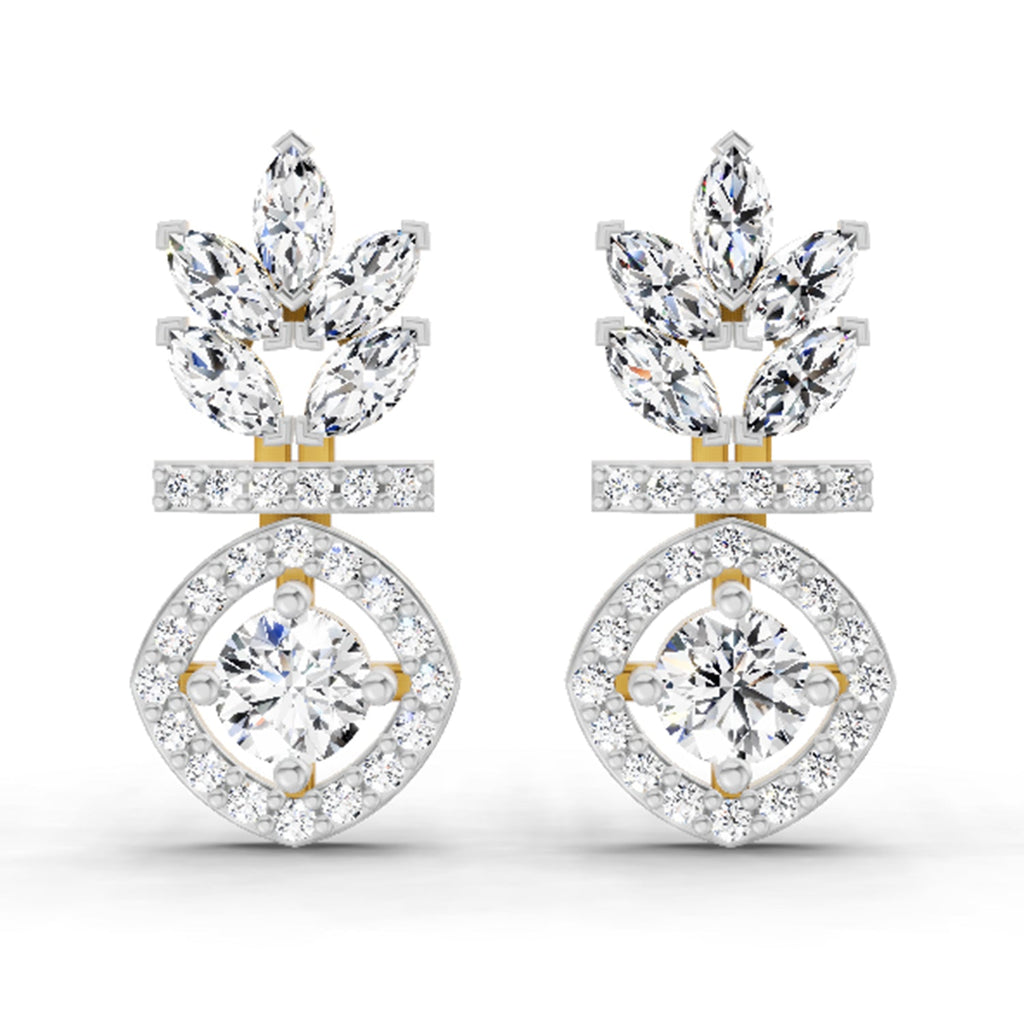 1.26 Carat Marquise Shape Dangle Diamond Earrings 14K