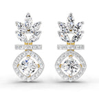1.26 Carat Marquise Shape Dangle Diamond Earrings 14K