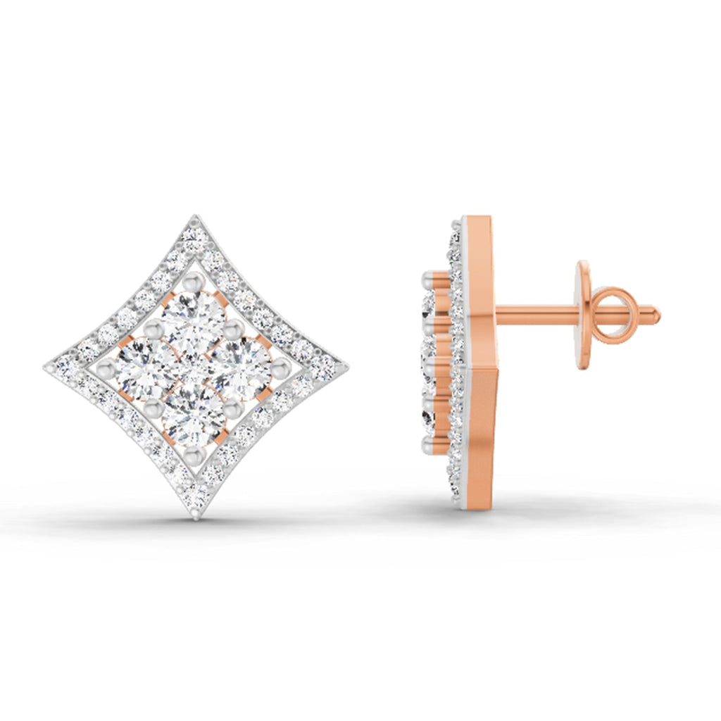 Enchanting Round Star Diamond Earrings