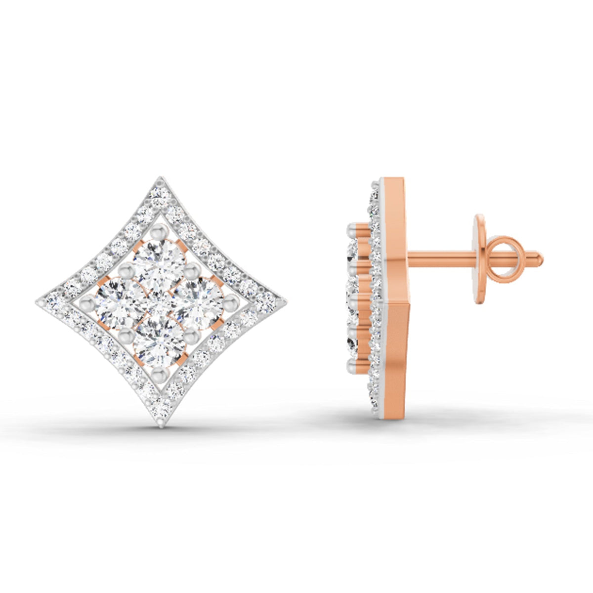 Enchanting Round Star Diamond Earrings