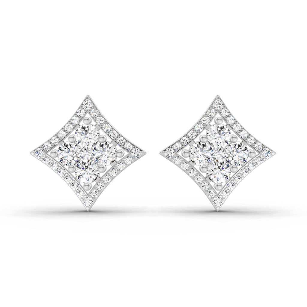 1.19 Carat Round Star Shape Fashion Earrings 14K