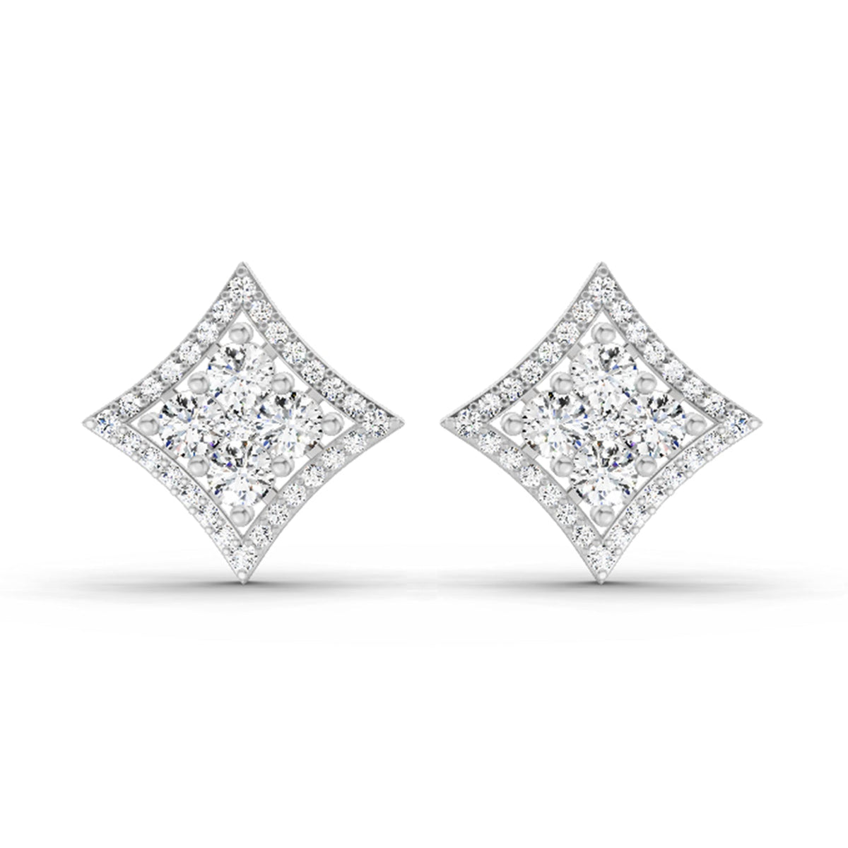 1.19 Carat Round Star Shape Fashion Earrings 14K