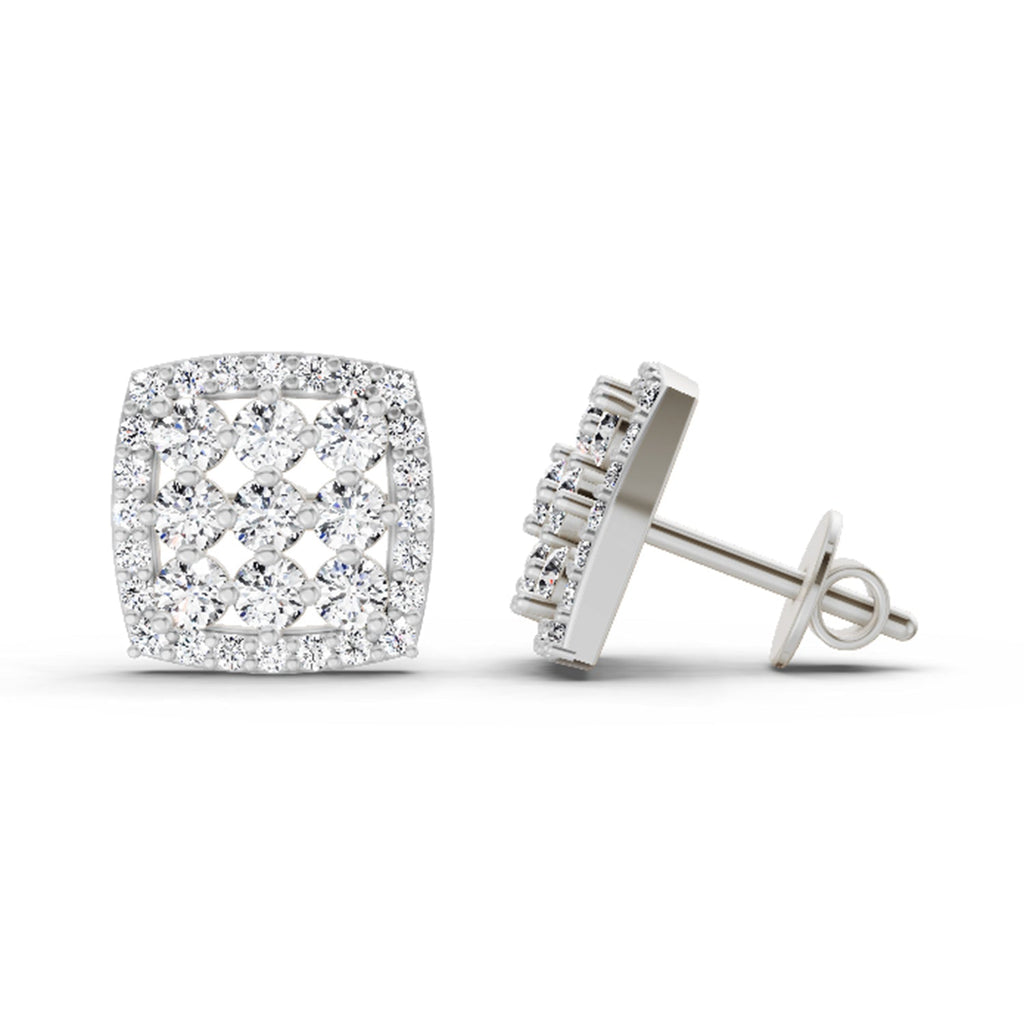 Sublime Round Halo Diamond Stud Earrings
