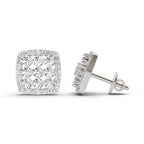 Sublime Round Halo Diamond Stud Earrings