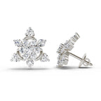 Brilliant Round Floral Diamond Earrings