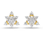 1.17 Carat Round Flower Earrings 14K