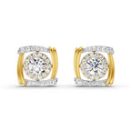 1.48 Carat Round Halo Stud Earrings 14K