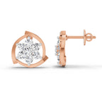 Eternal Round Floral Diamond Stud Earrings