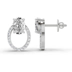Ethereal Oval Halo Diamond Stud Earrings