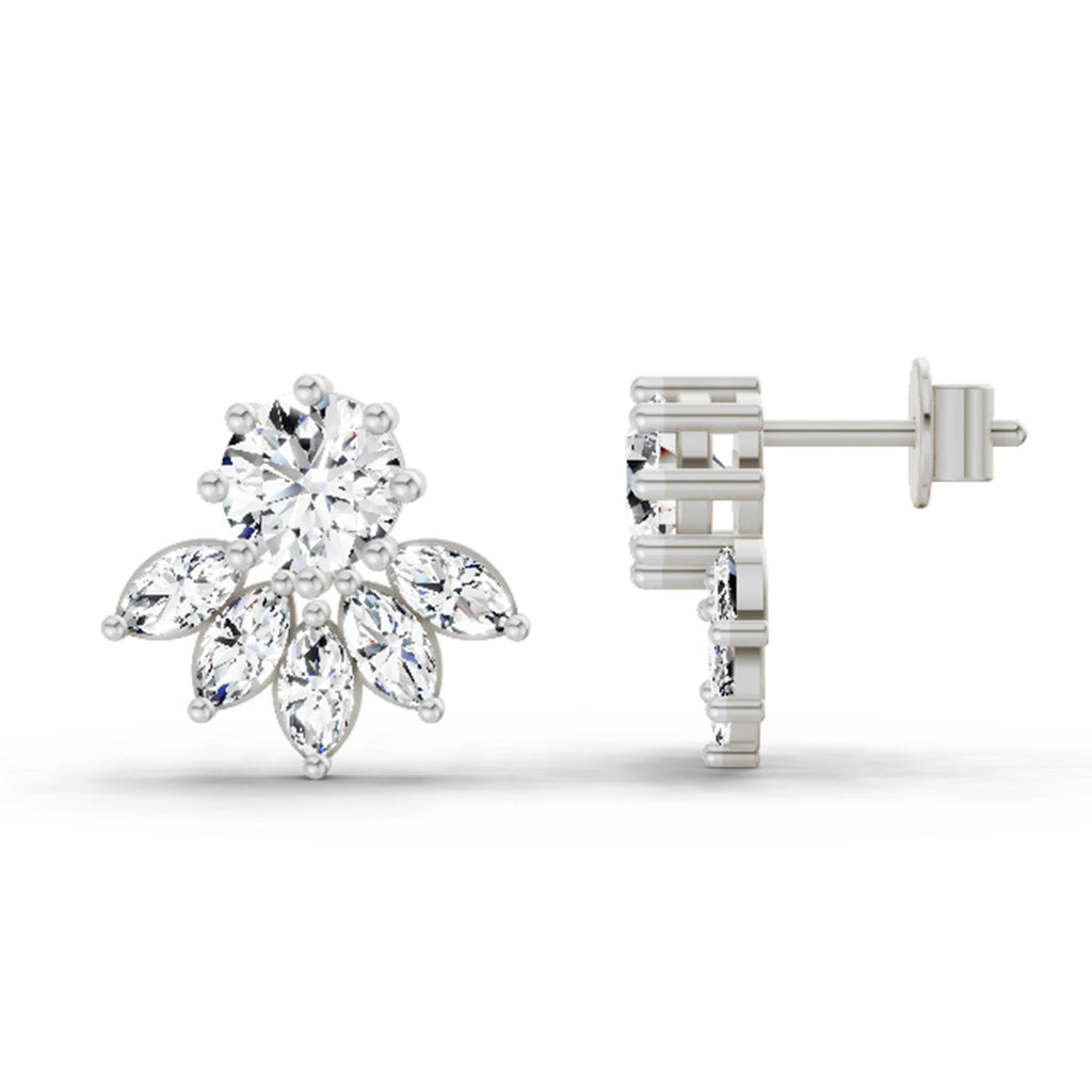 Refined Marquise Cluster Diamond Earrings