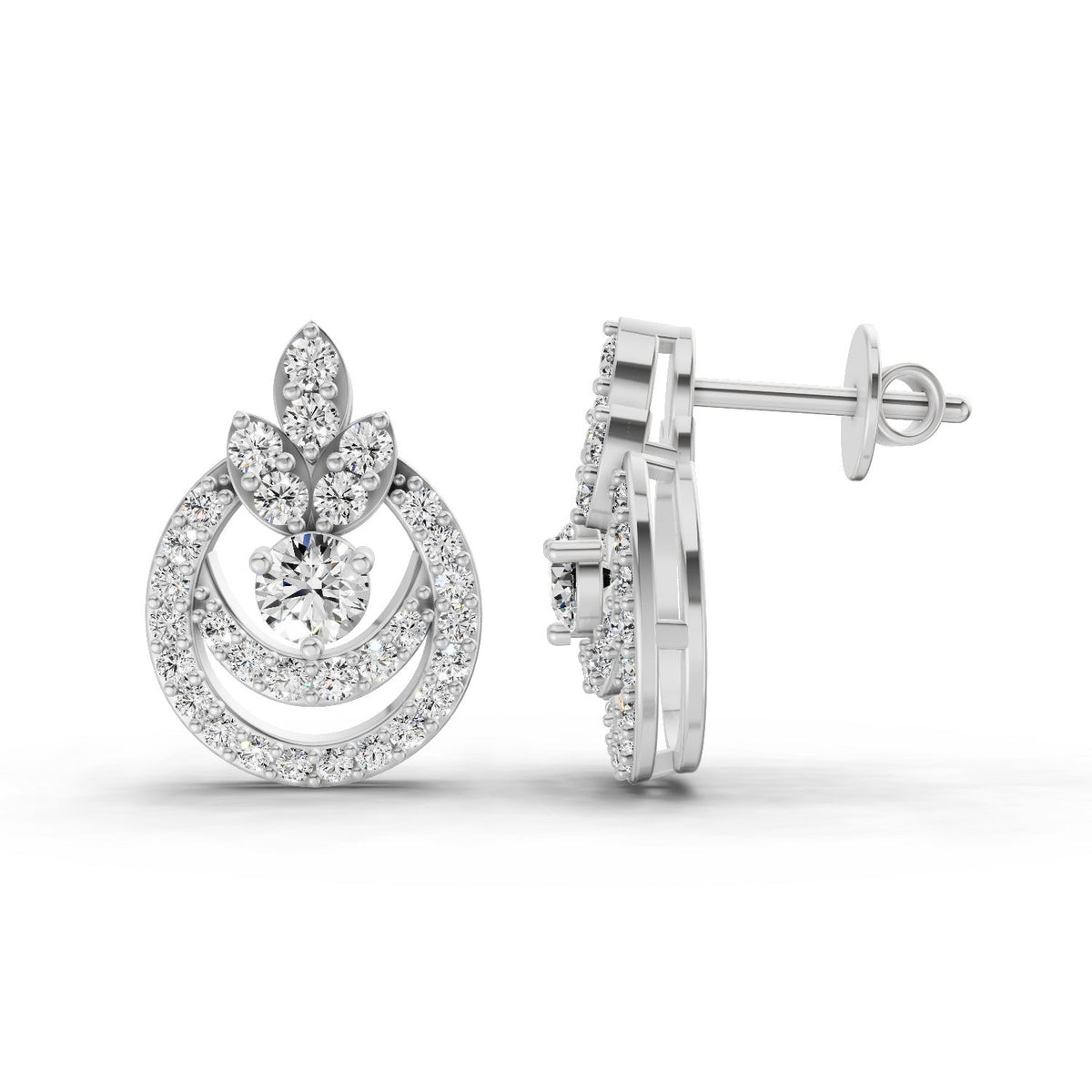 Stunning Halo Diamond Stud Earrings