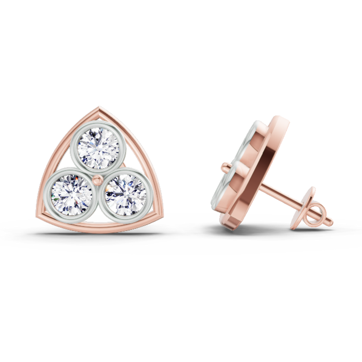 Graceful Cluster Diamond Stud Earrings