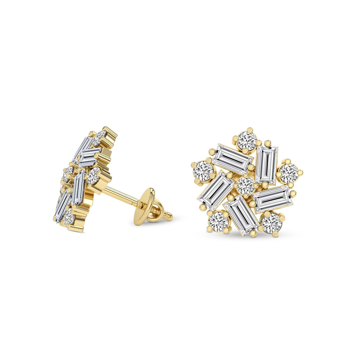 2.26 Carat Fancy Stud Earrings 14K