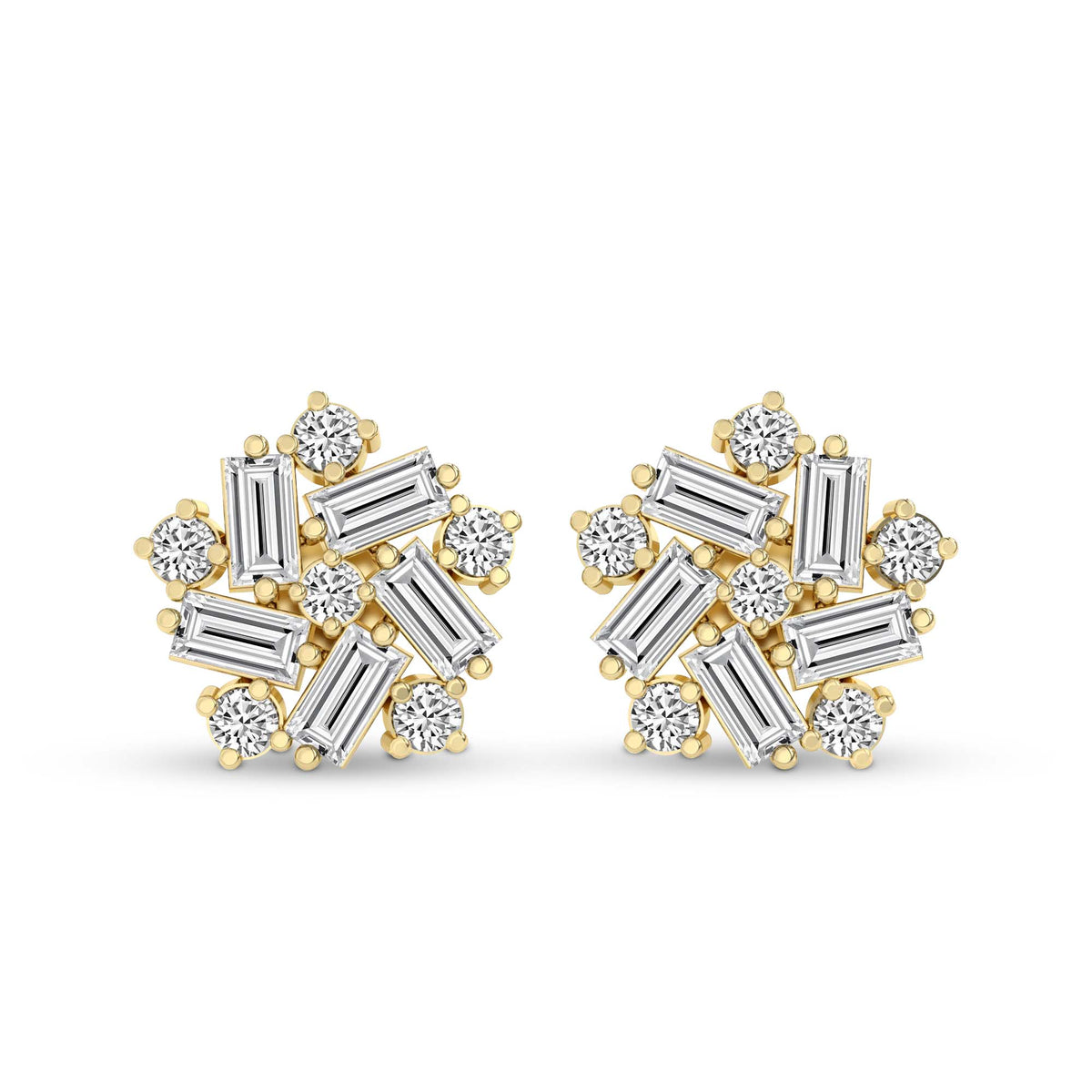 2.26 Carat Fancy Stud Earrings 14K
