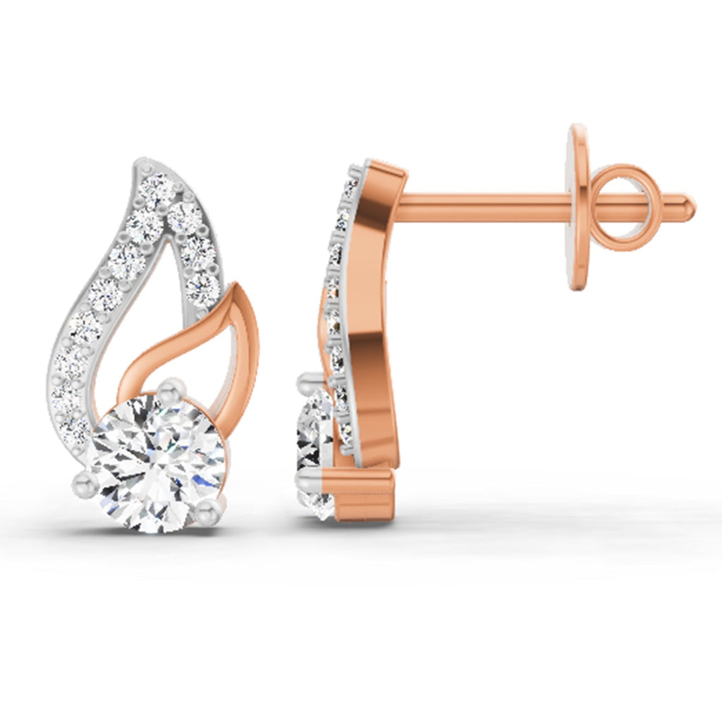 Graceful Round Diamond Stud Earrings