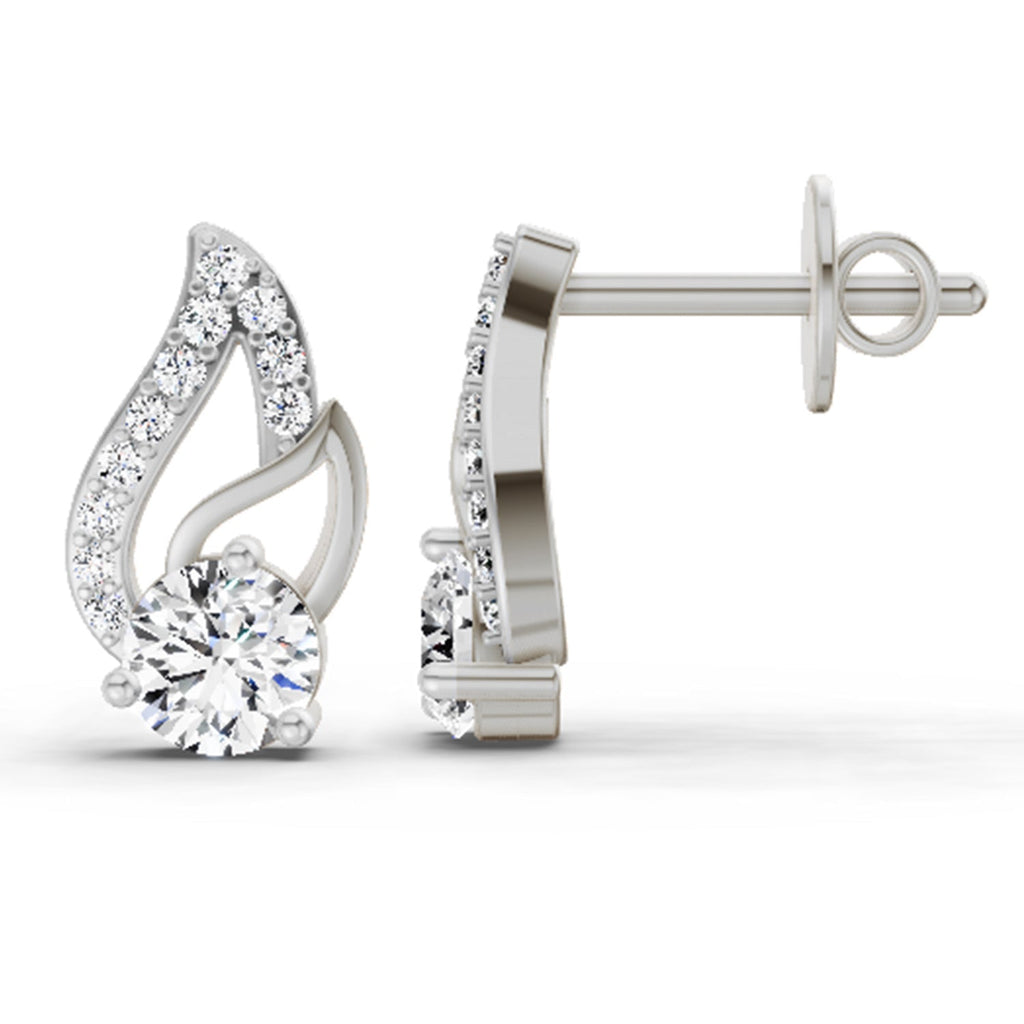 Graceful Round Diamond Stud Earrings
