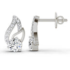 Graceful Round Diamond Stud Earrings