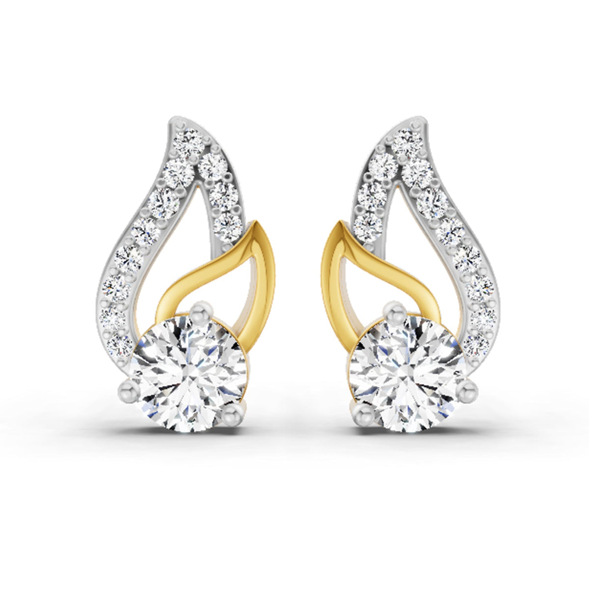 0.60 Carat Round Stud Earrings 14K