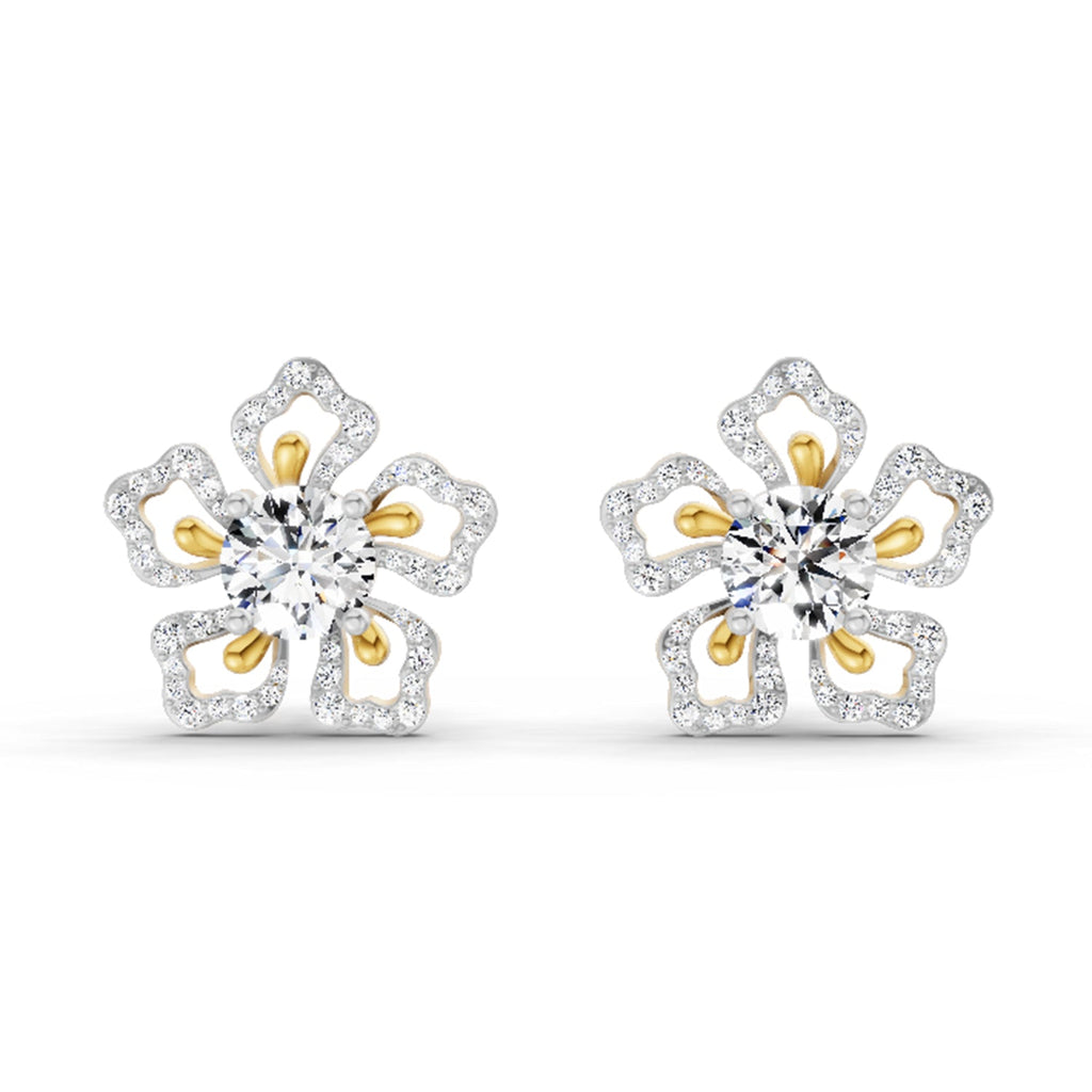 2.66 Carat Cluster Diamond Earrings 14K