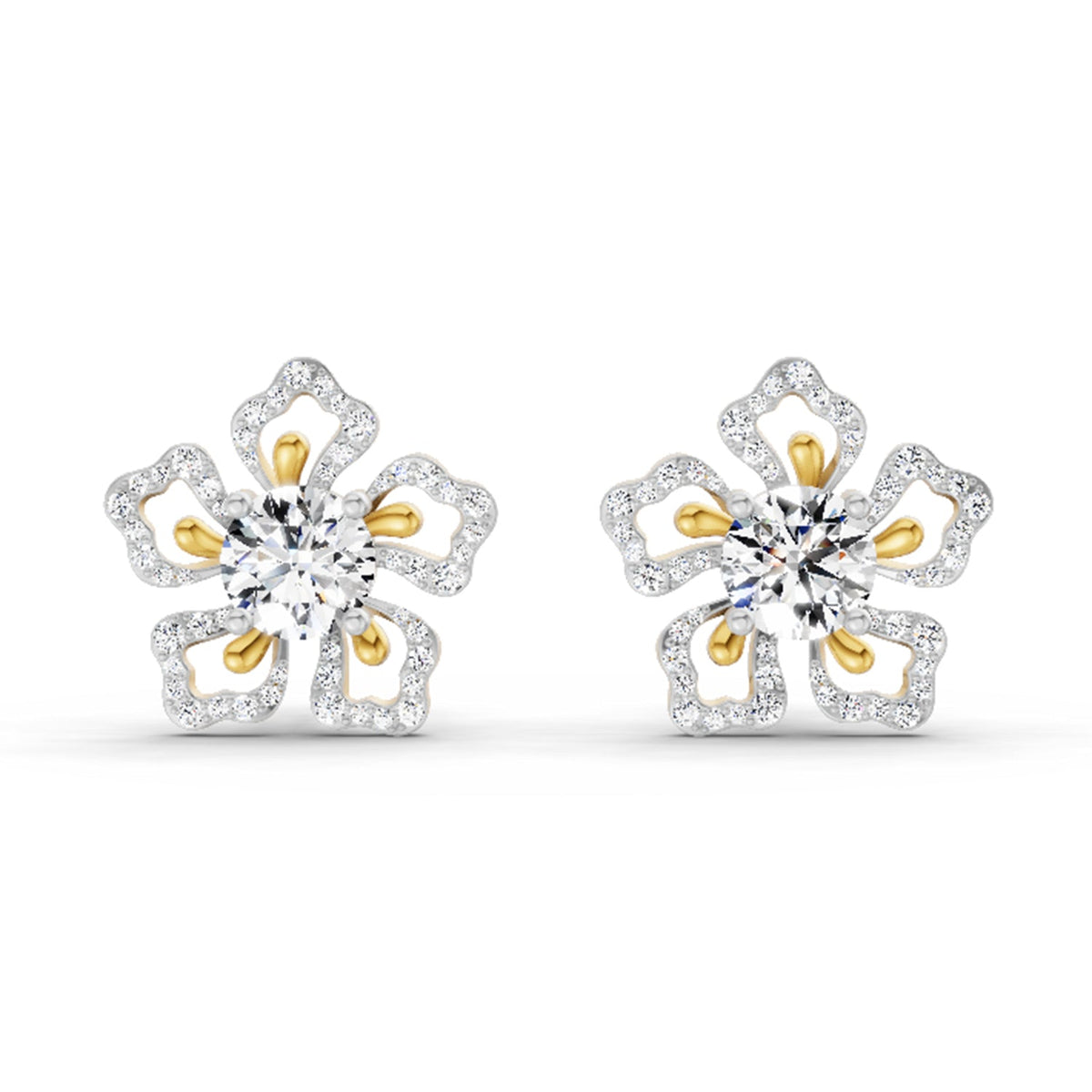 2.66 Carat Cluster Diamond Earrings 14K