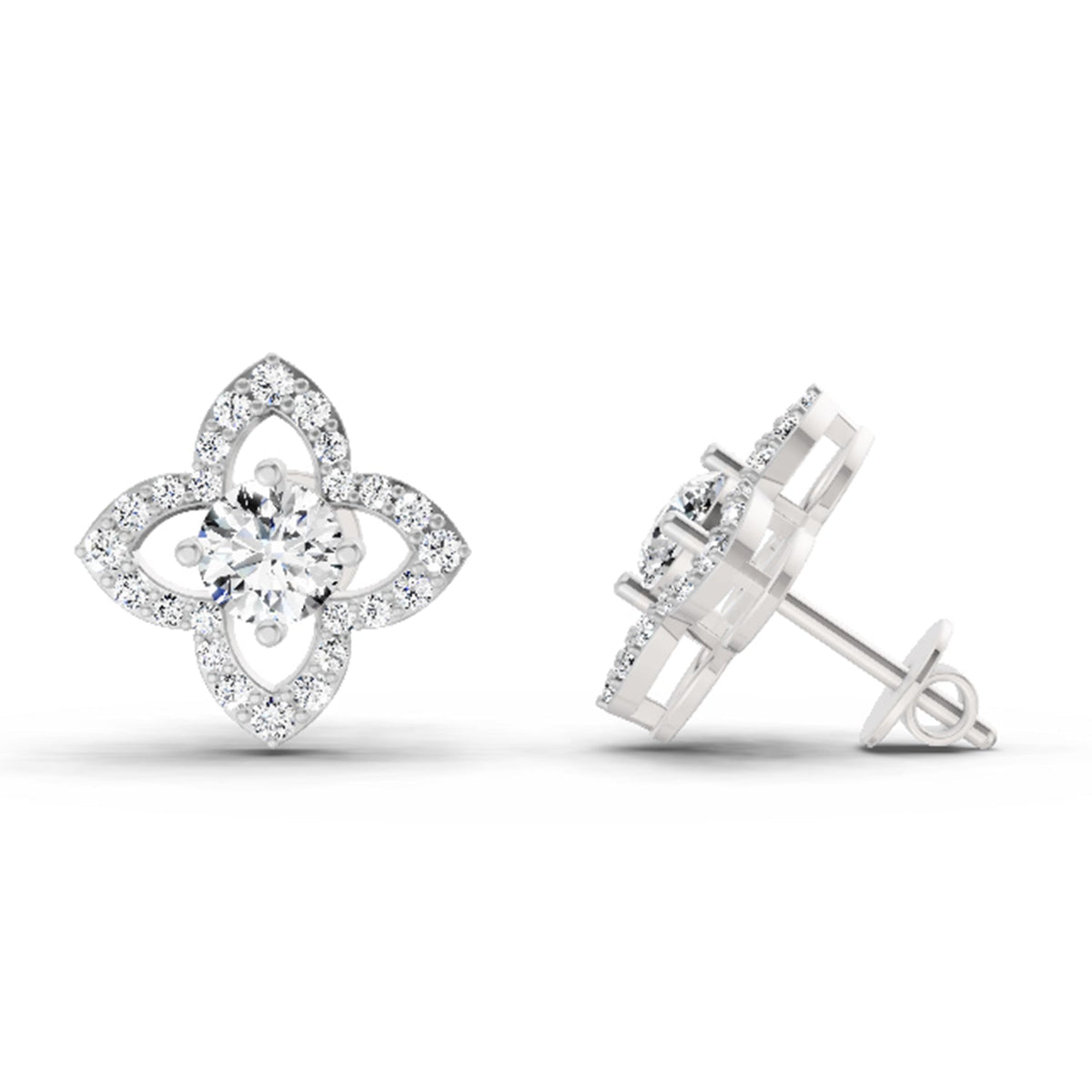 Classic Halo Diamond Earrings