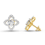 1.41 Carat Halo Diamond Earrings 14K