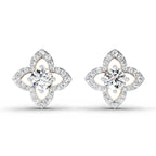 1.41 Carat Halo Diamond Earrings 14K