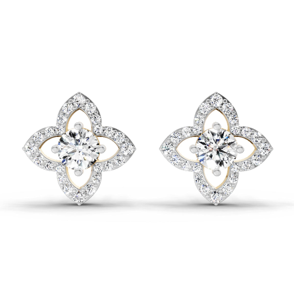 1.41 Carat Halo Diamond Earrings 14K