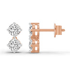 Luminous Round Diamond Drop Earrings