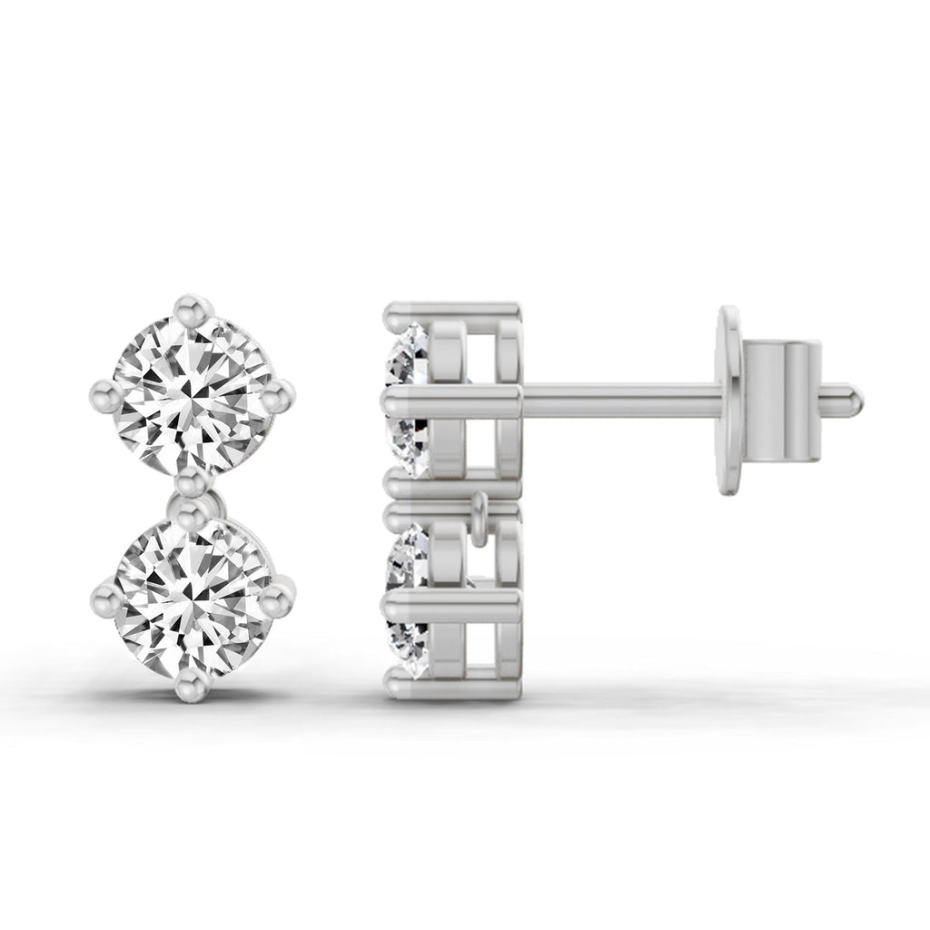 Luminous Round Diamond Drop Earrings