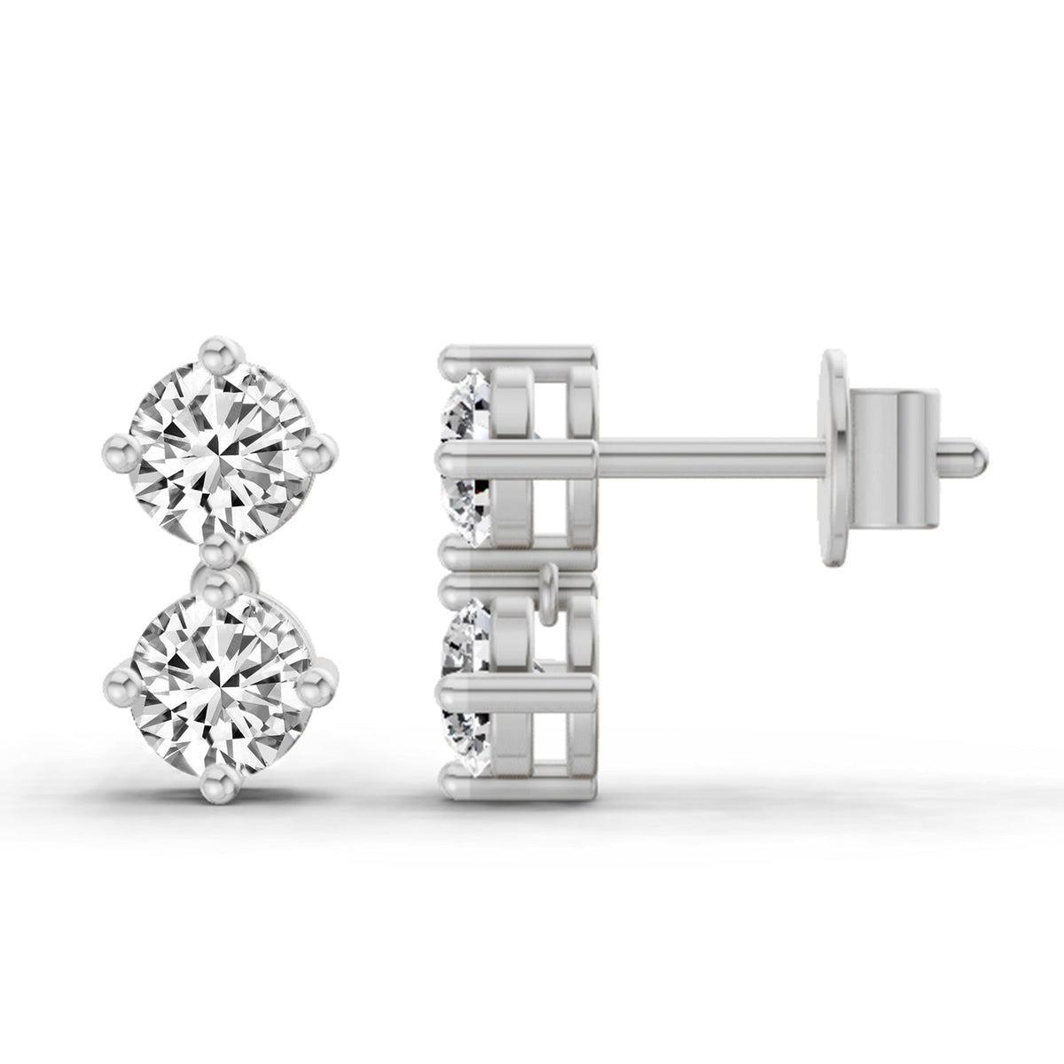 Luminous Round Diamond Drop Earrings