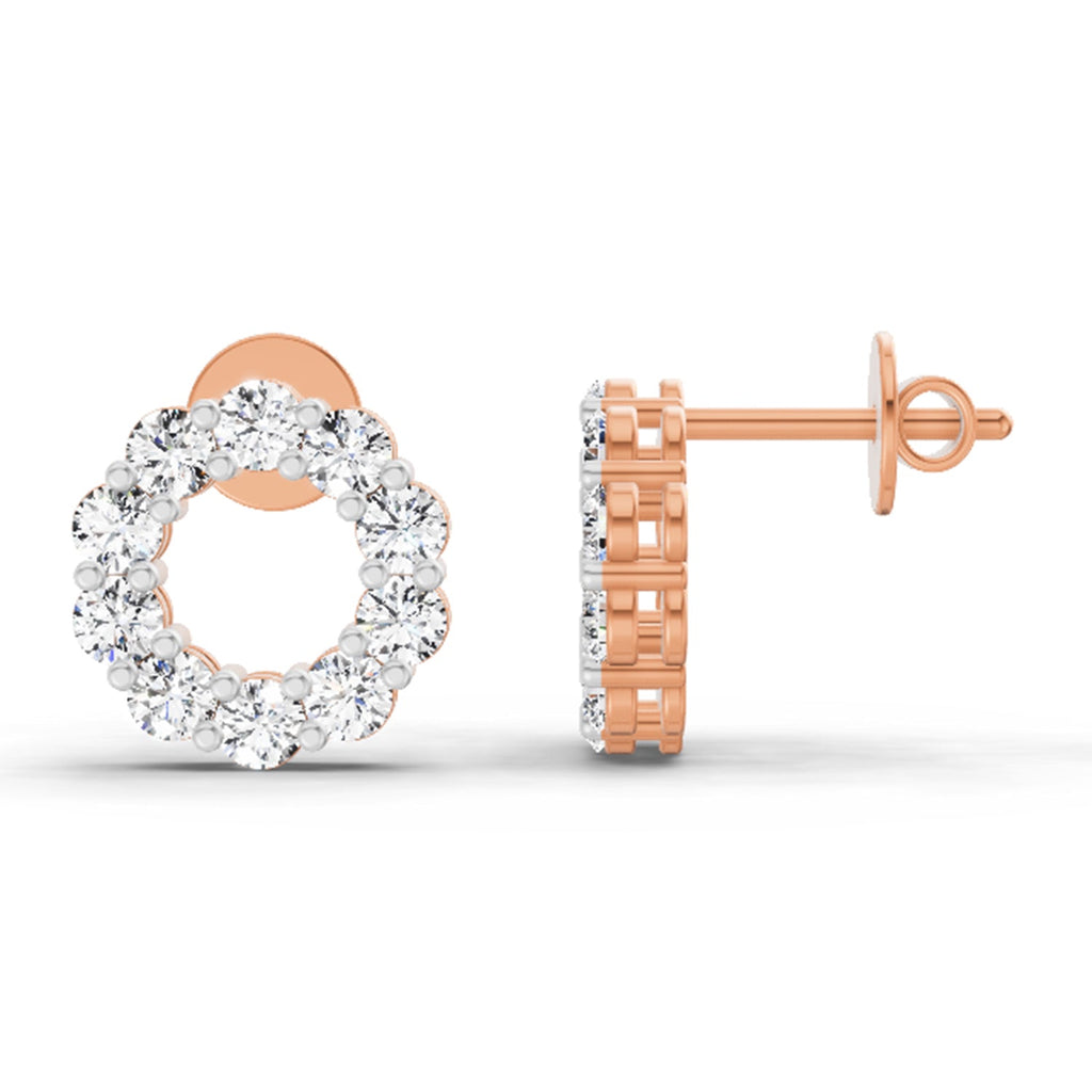 Sparkling Round Diamond Stud Earrings