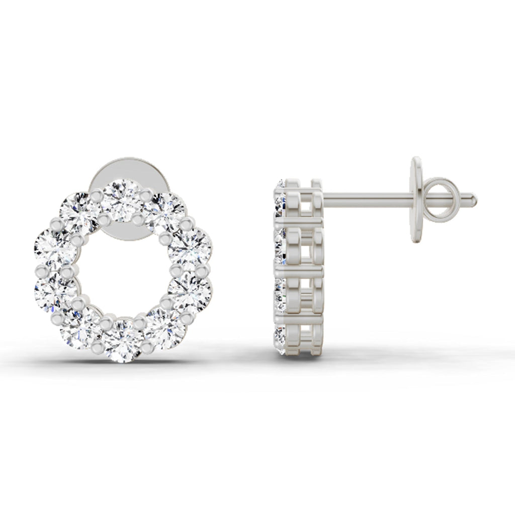 Sparkling Round Diamond Stud Earrings