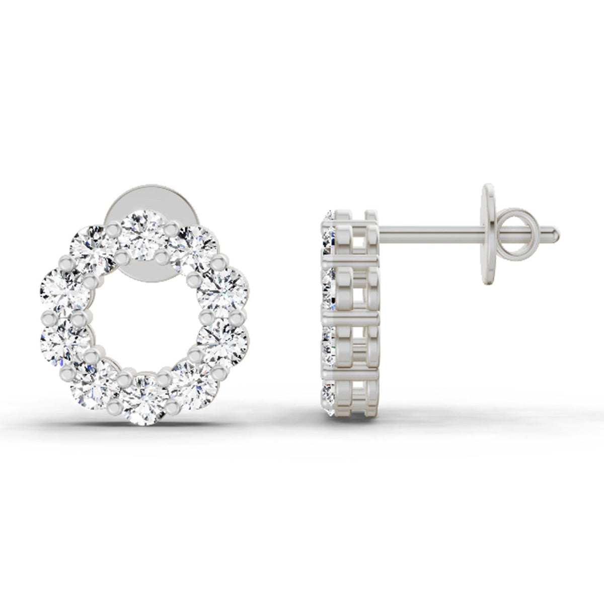 Sparkling Round Diamond Stud Earrings