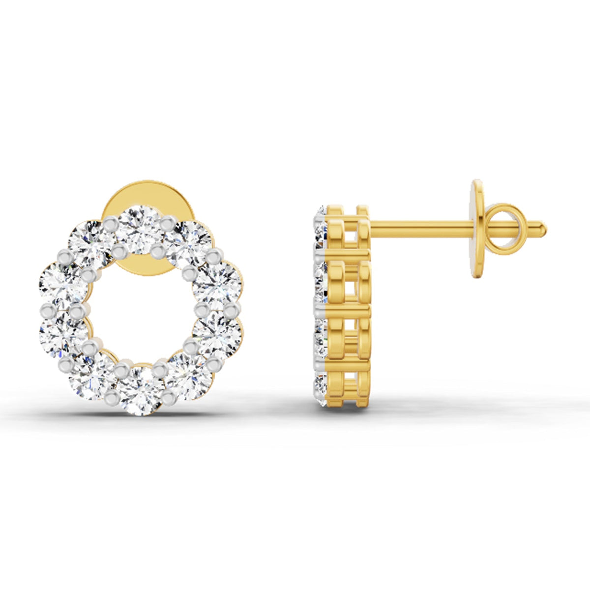 1.04 Carat Round Stud Earrings 14K