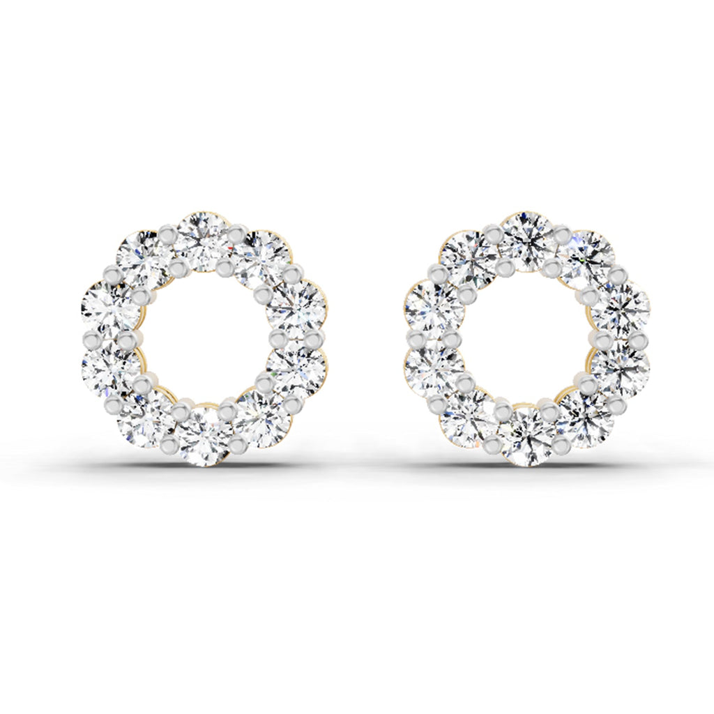 1.04 Carat Round Stud Earrings 14K